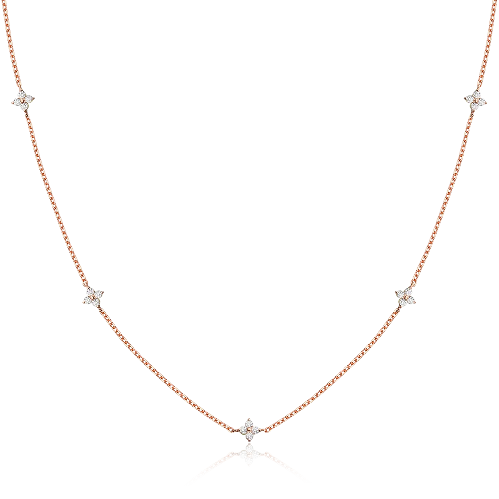 שרשרת מויסנייט תלתן עדינה