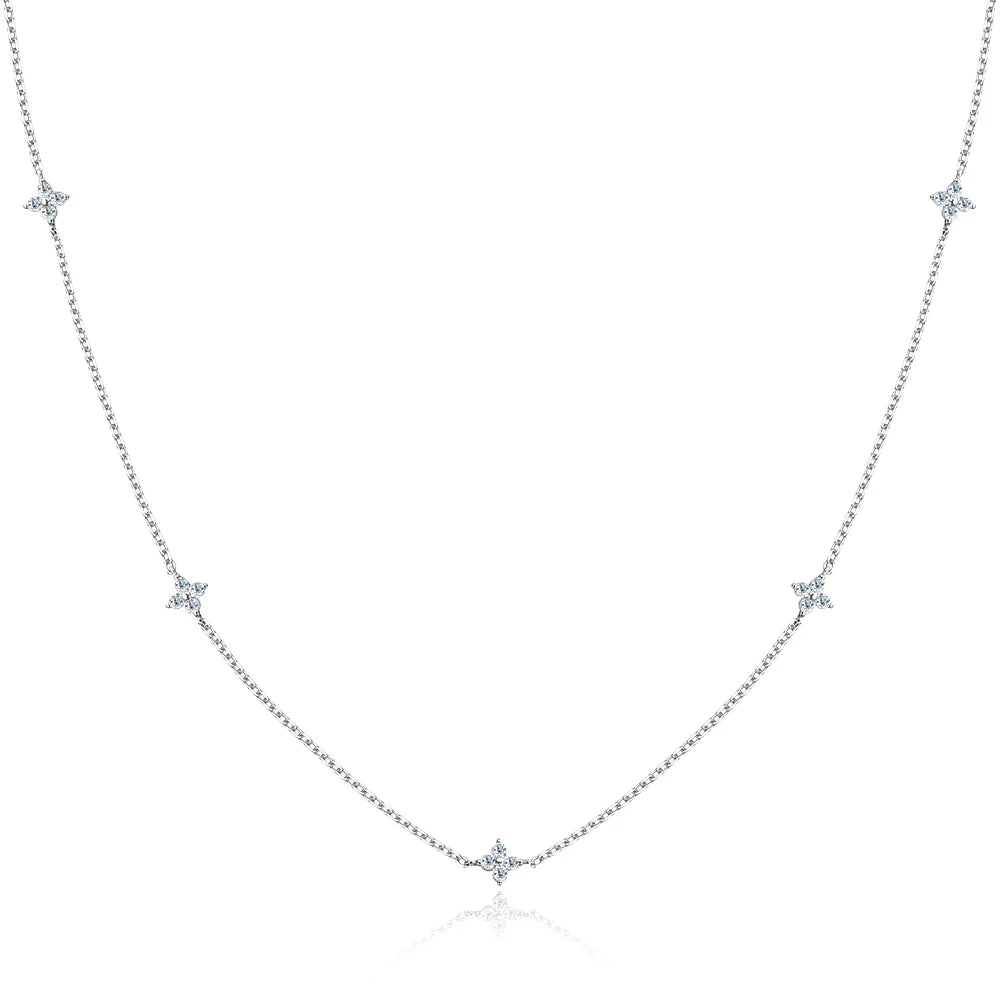 שרשרת מויסנייט תלתן עדינה